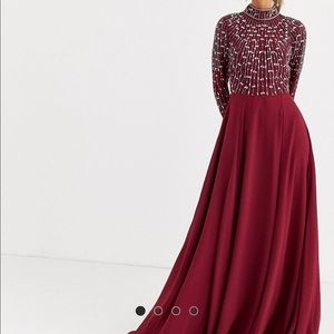 ASOS maxi dress with linear embellished